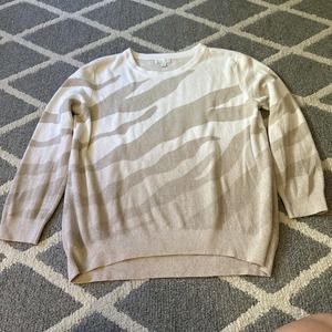 Barefoot Dreams CozyChic Sweater Ultra Lite Beige White‎ Womens Size XL